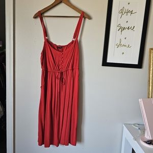 Torrid 1 plus size 1X red sundress with pockets red dress sun dress spring